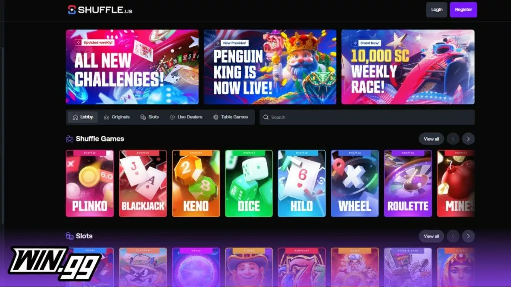 a screenshot of shuffle us