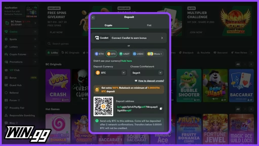 bitcoin casinos deposit