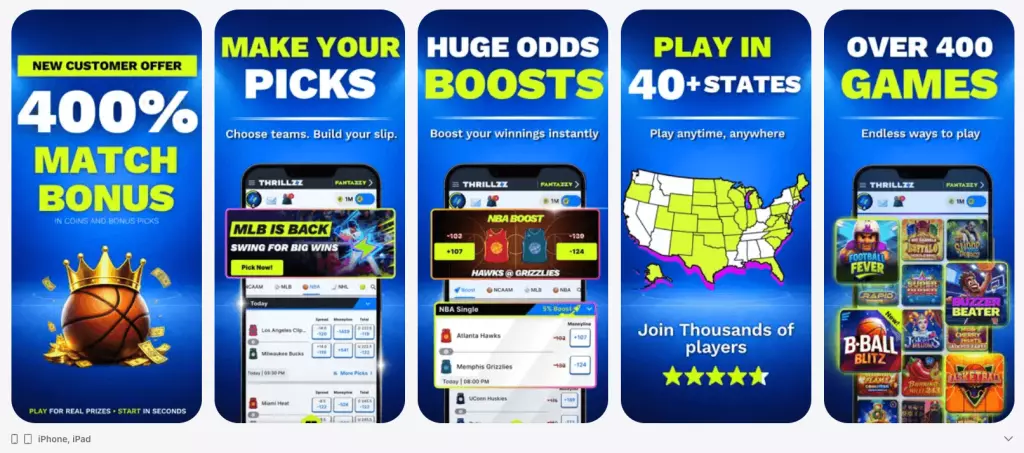 Thrilzz Social Sportsbook app
