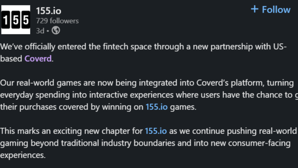 115.io and Coverd LinkedIn post