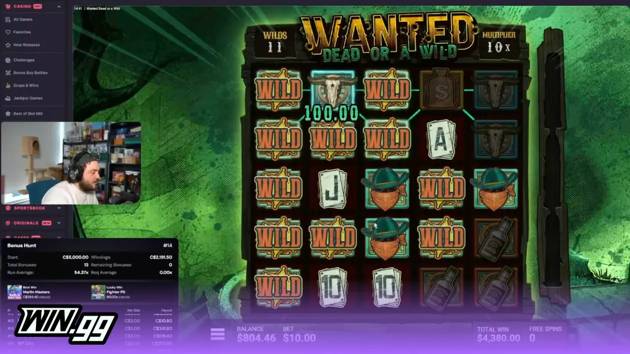 GGEnjoyer wins over $5,000 from a $10 bet on Wanted Dead or a Wild