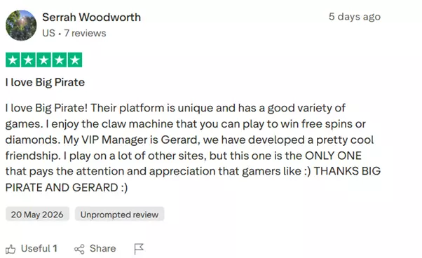 BigPirate Trustpilot review 2