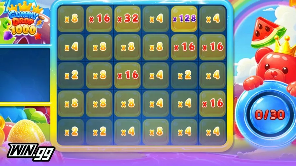 The super bonus game in Gummy Drop 1000