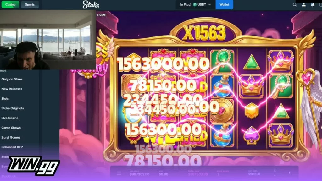 Trainwreckstv about to get the max win on Gates of Destiny
