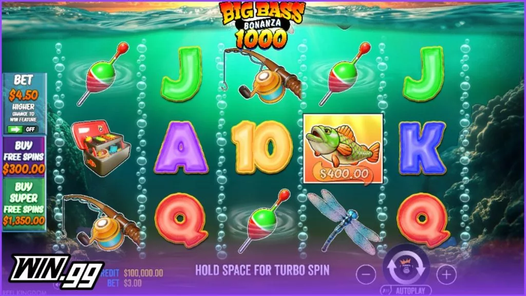 A screenshot of Big Bass Bonanza 1000 in Snatch Casino