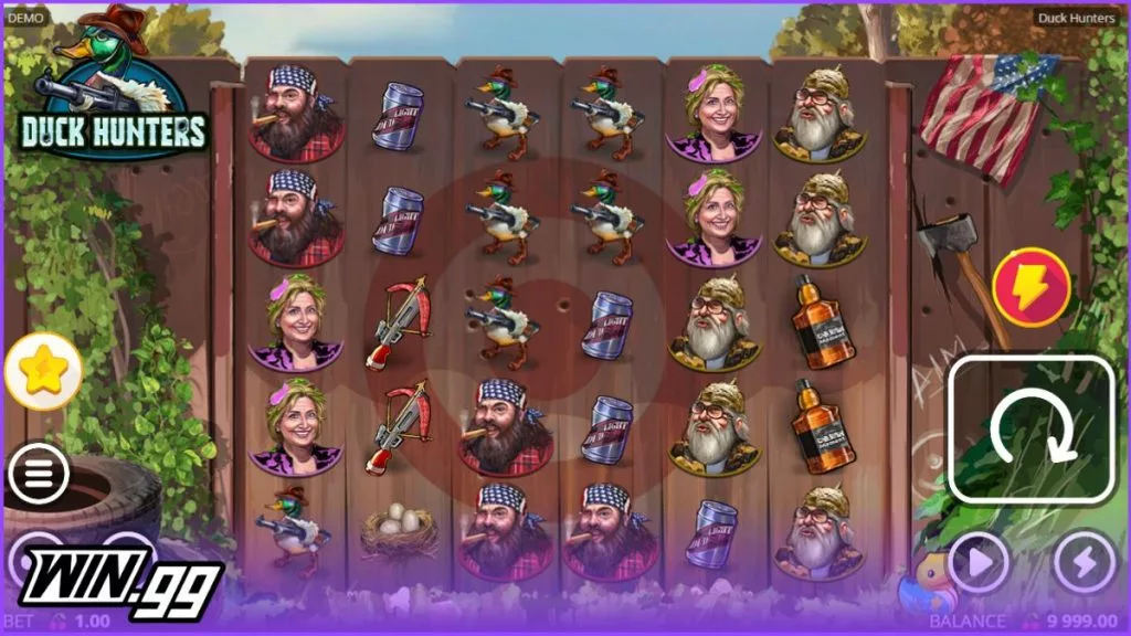 a screenshot of Duck Hunters, a slot at Stake.com