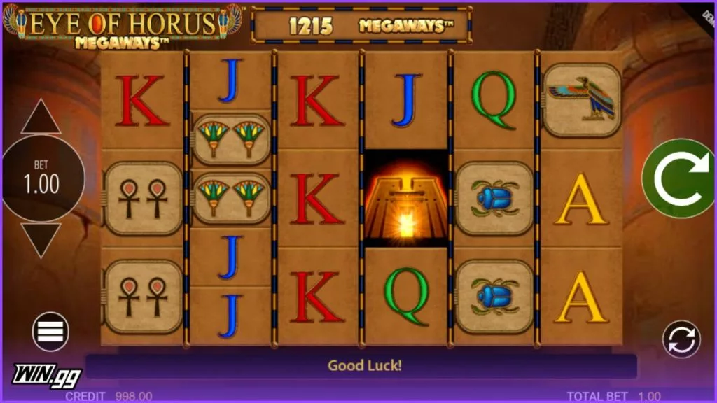 a screenshot of eye of horus megaways