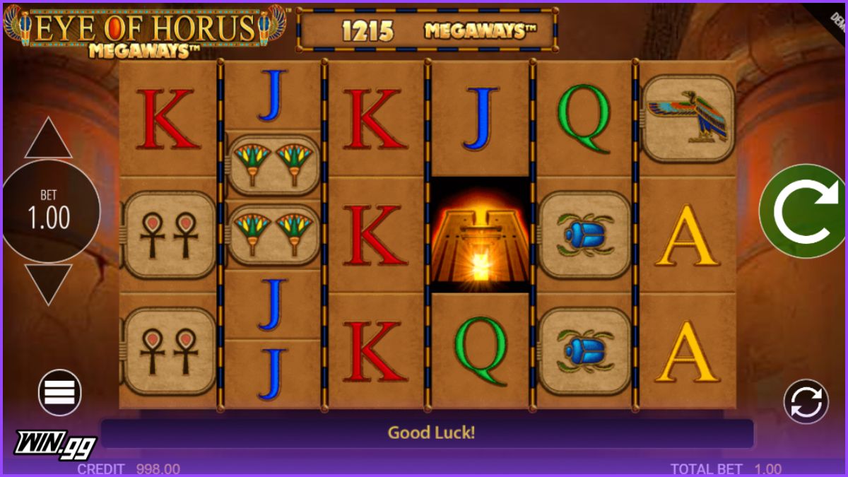 a screenshot of eye of horus megaways