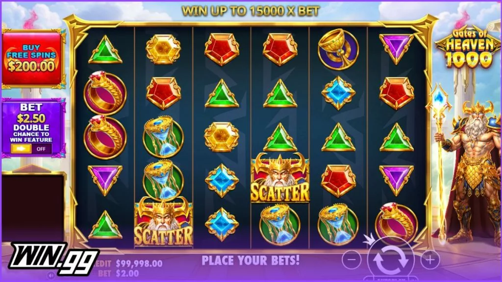 a snapshot of the Gates of Heaven 1000 slotat Stake.com