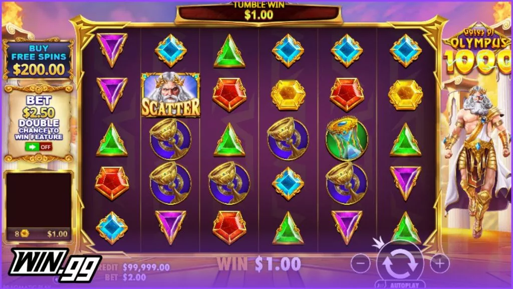 A screenshot of Gates of Olympus 1000