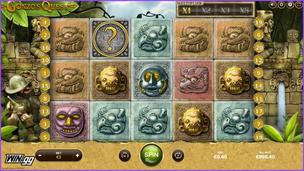 A screenshot of Gonzo's Quest