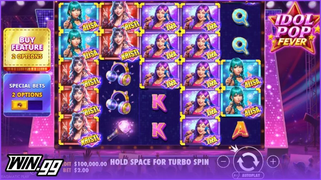 a screenshot of the Idol Pop Fever slot in Snatch Casino