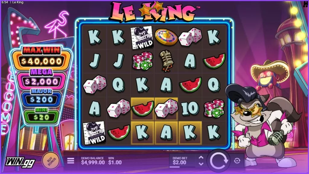 a screen shot of le king from Hacksaw gaming