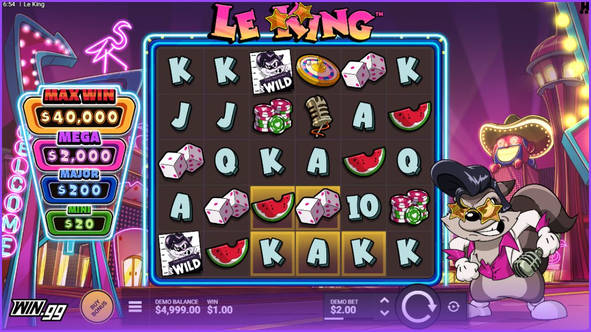 a screen shot of le king from Hacksaw gaming