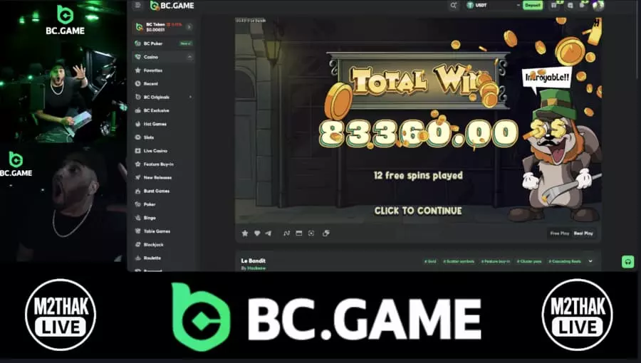 m2thak getting a big win while streaming