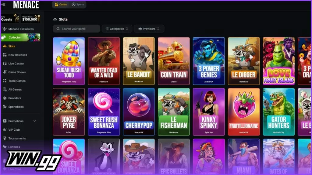 a screesnhot of Menace's slots