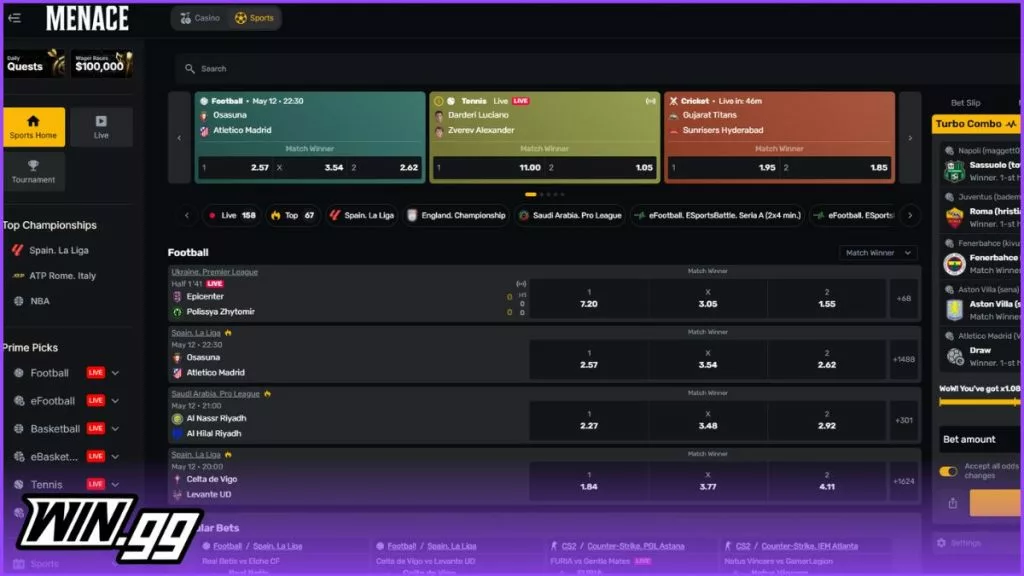 an image of menace's sports betting category