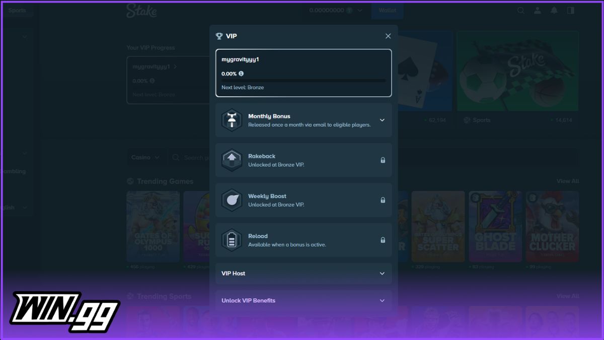 a snapshot of Stake's VIP benefits