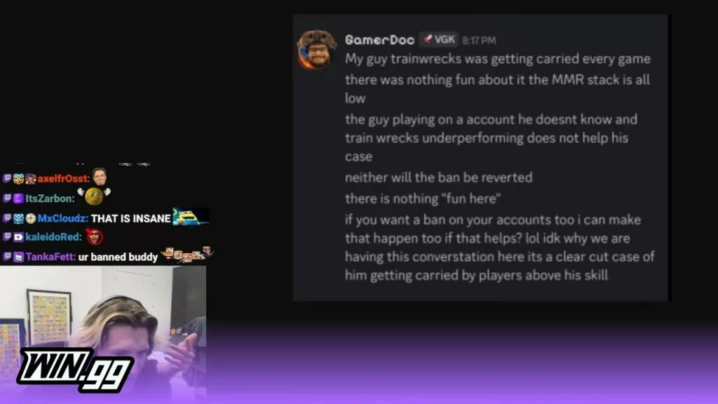 xQc reacting to GamerDoc's leaked Discord messages