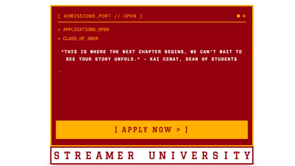 Applications are currently open for Streamers University, from June 8th onward. Image credit:streamersuniversity.com