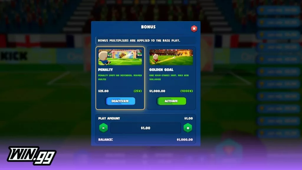 All bonus buy options on Golden Goal