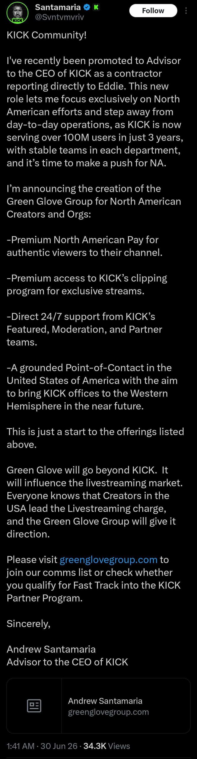 Green Glove Group Kick
