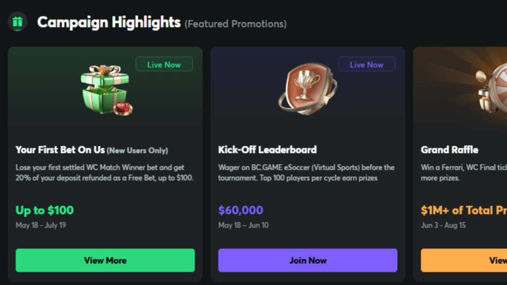 BC Game World Cup promo