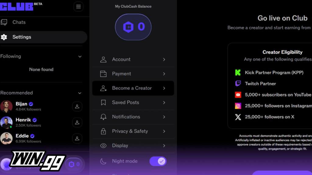 Club screenshot