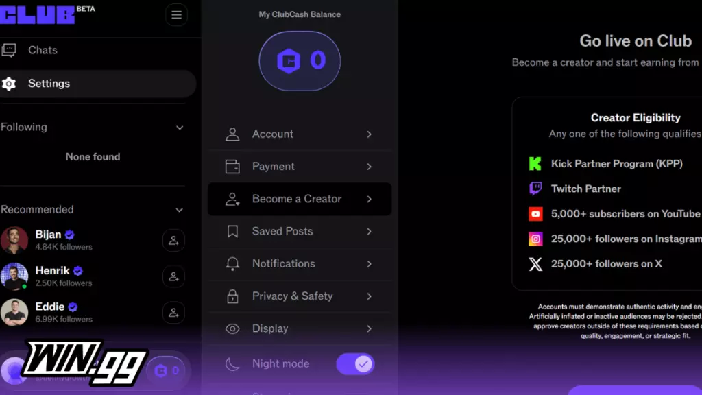 Club screenshot