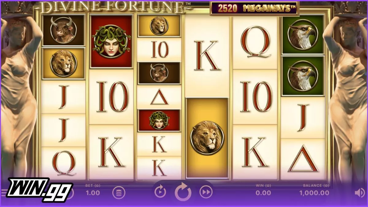a screenshot of Divine Fortune Megaways - mint.io casino slots