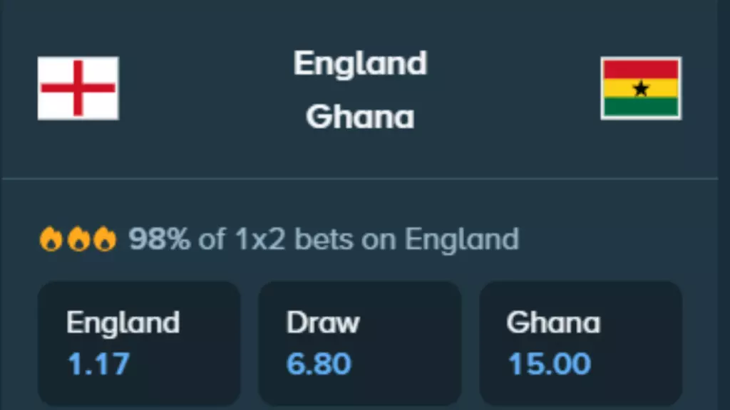 England vs Ghana at Stake