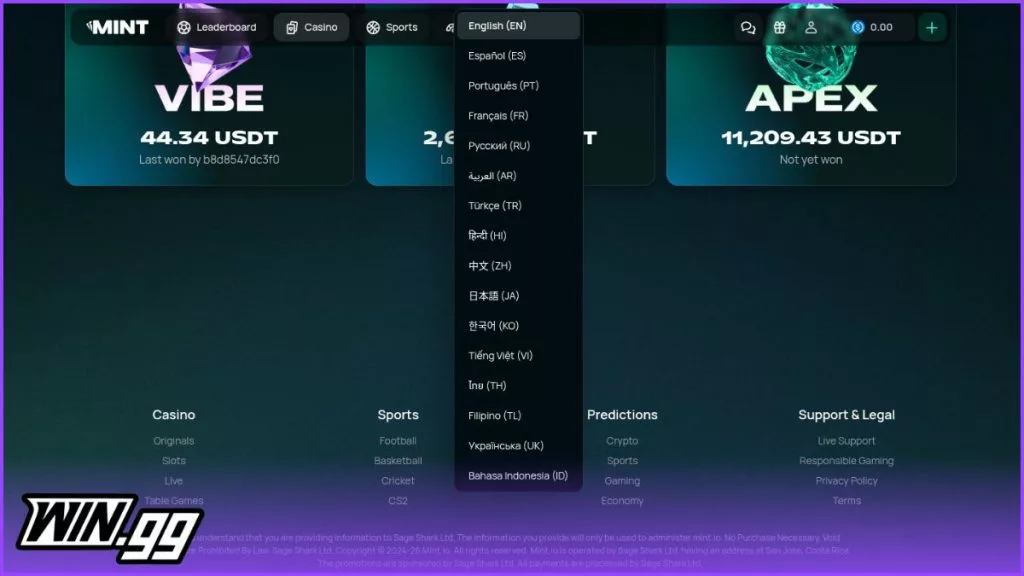 mint.io language support