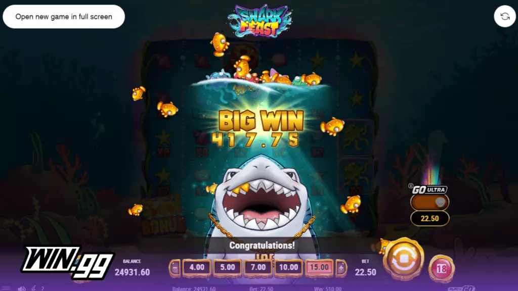 shark feast big win