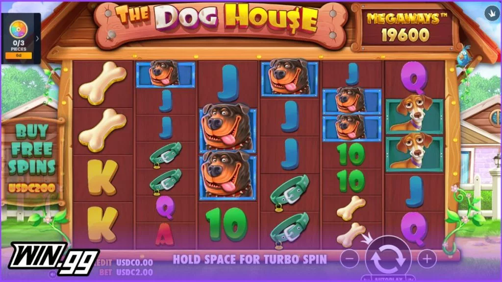 aq screenshot of The Dog House Megaways - mint.io casino slots