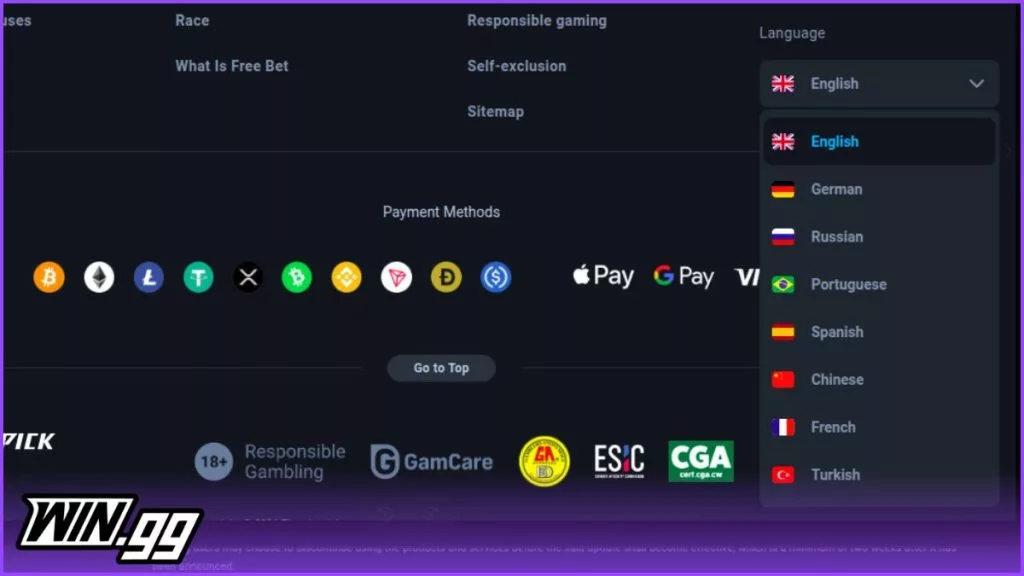 thunderpick support languages