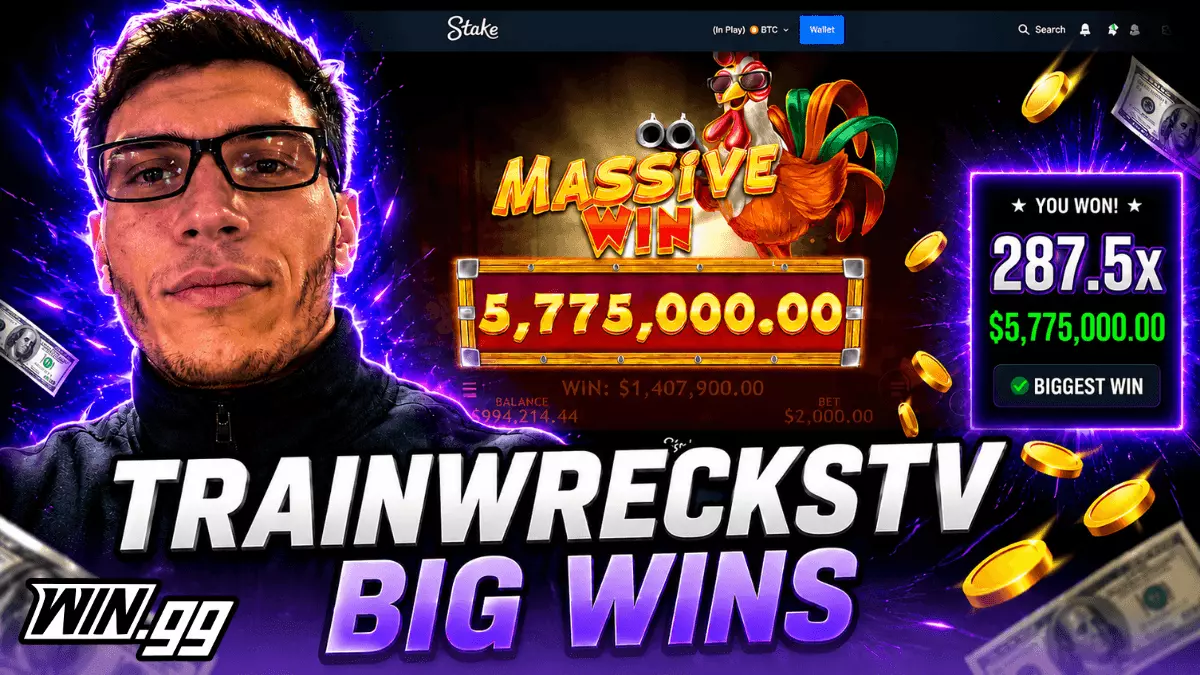 These are are the greatest wins of Trainwreckstv on casino games