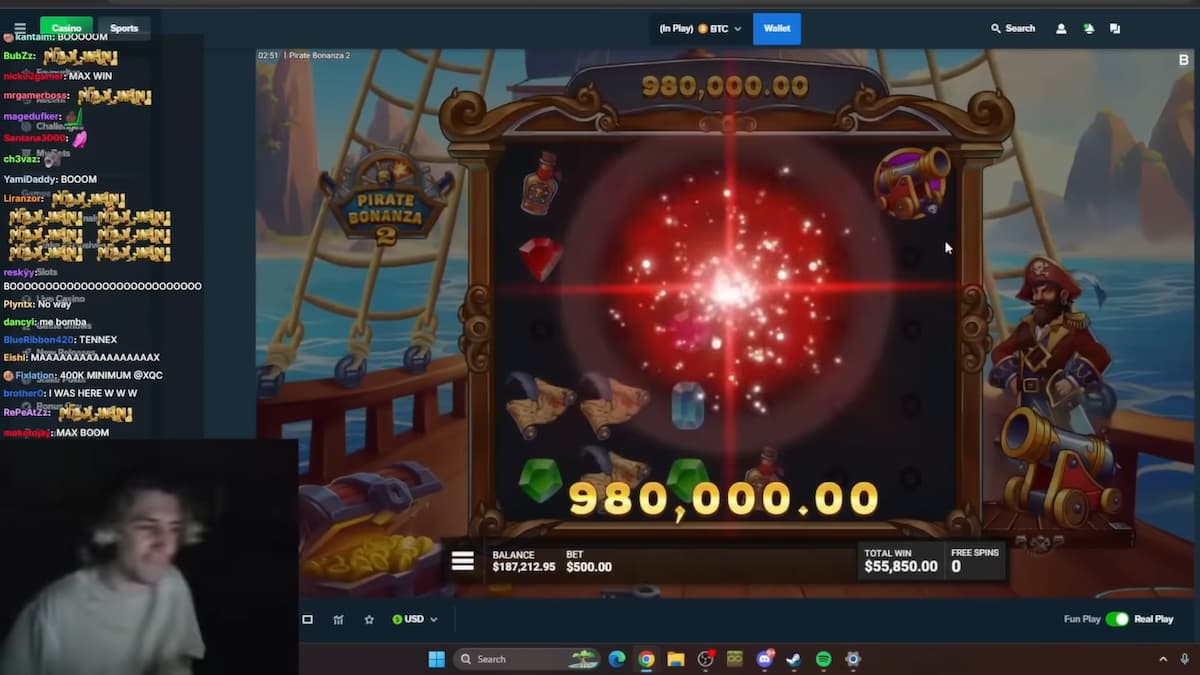 xQc Pirate Bonanza greatest win