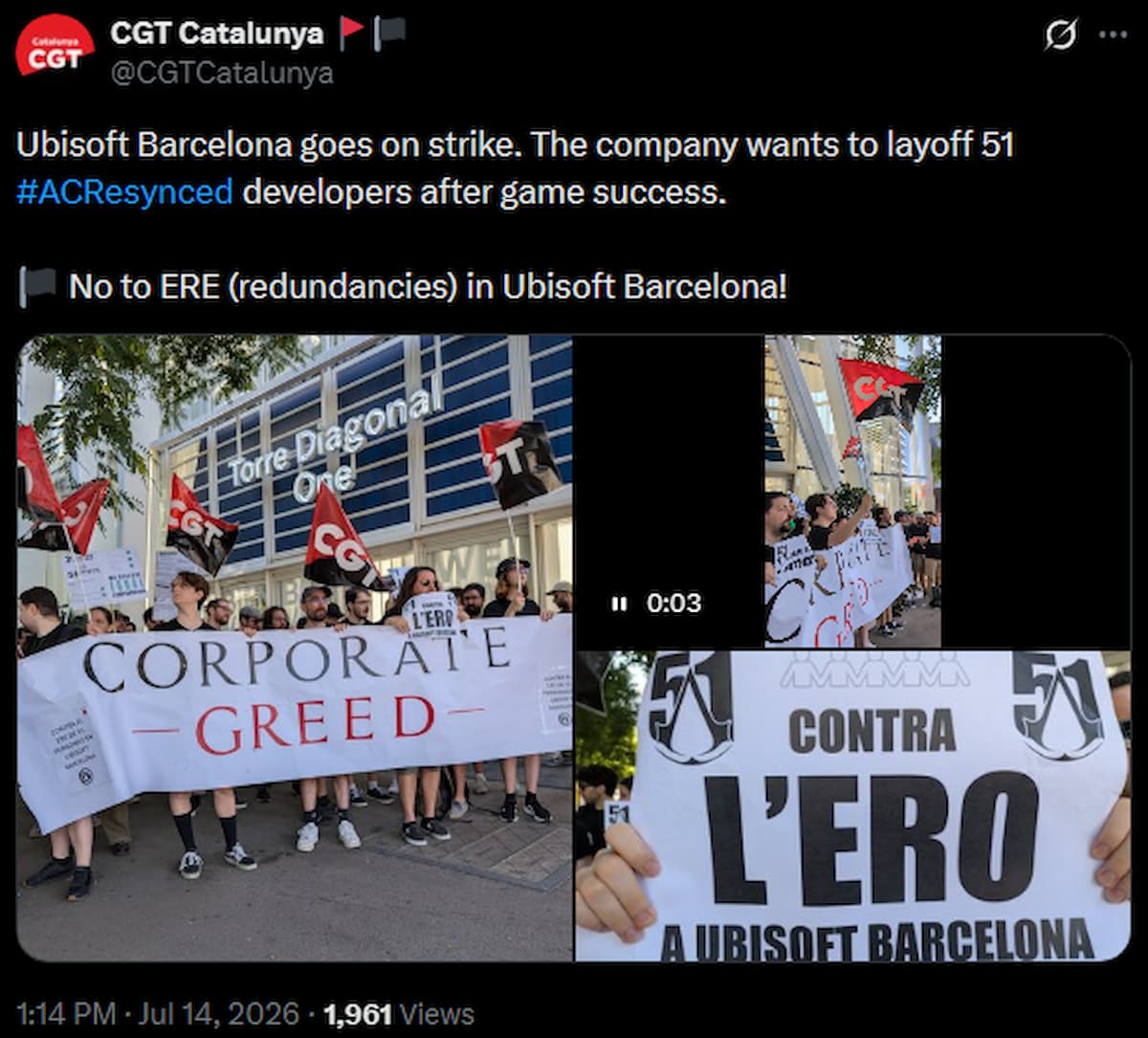Ubisoft Barcelona layoffs