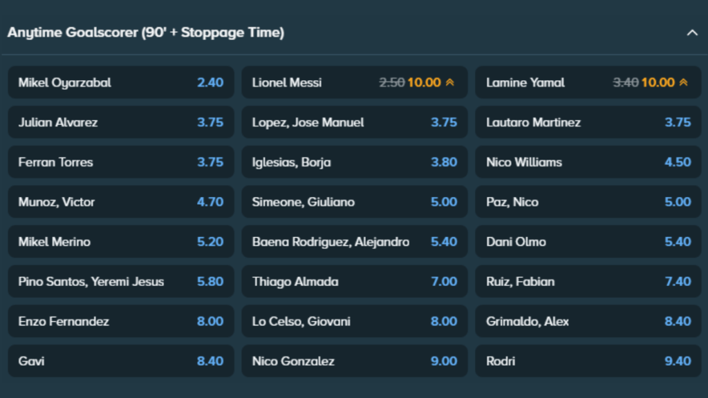 world cup final boosted odds