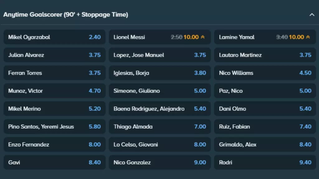 world cup final boosted odds