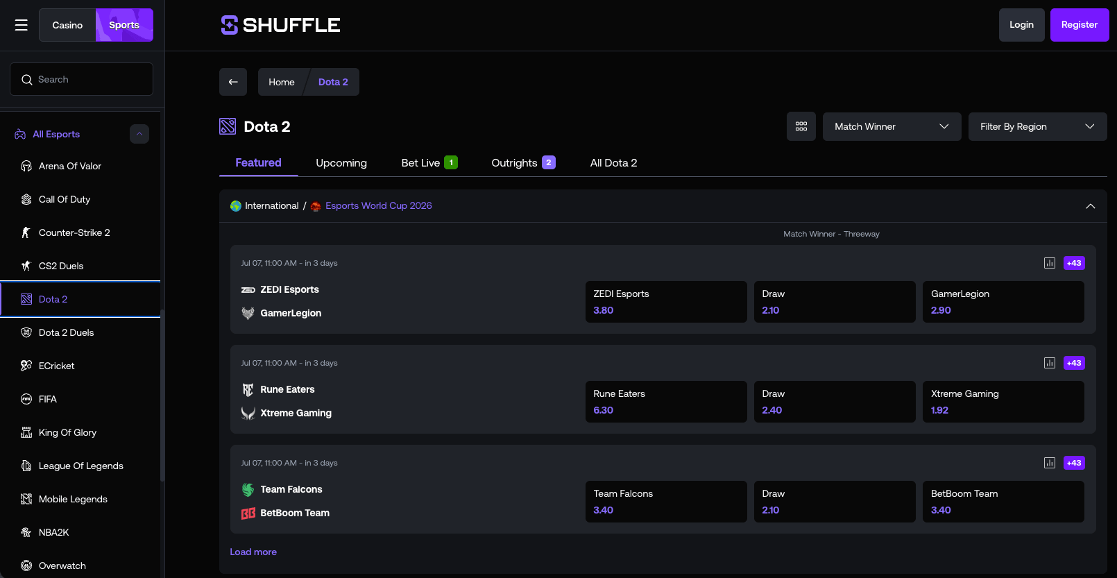 Shuffle esports world cup