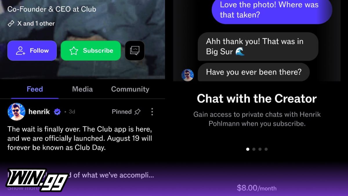 Club mobile app
