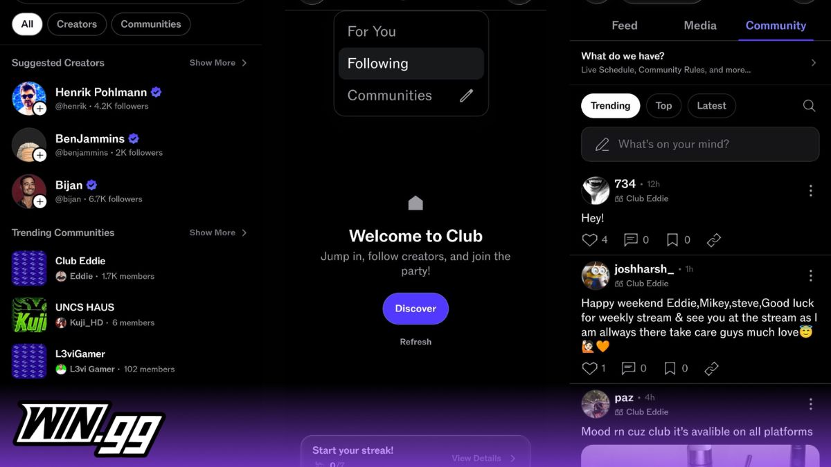 Club mobile app