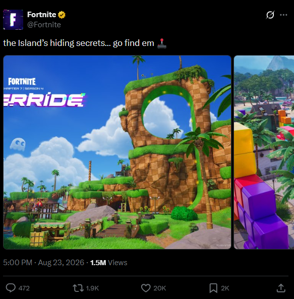Fortnite post on X
