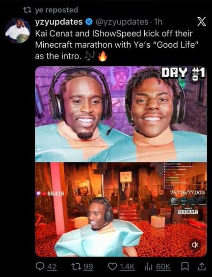 Kai Cenat iShowSpeed Minecraft marathon