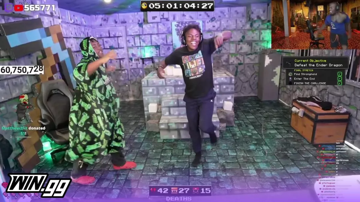 Kai Cenat iShowSpeed Minecraft marathon ends