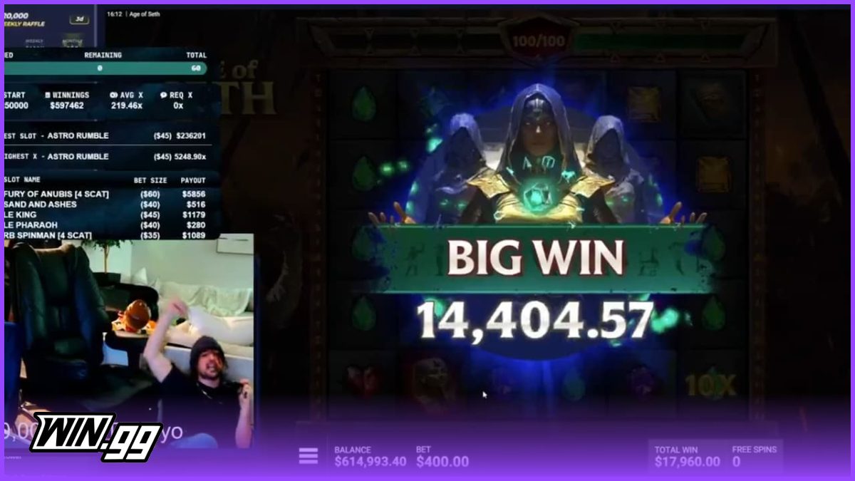 MitchJones not believing that he finally won big on Age of Seth