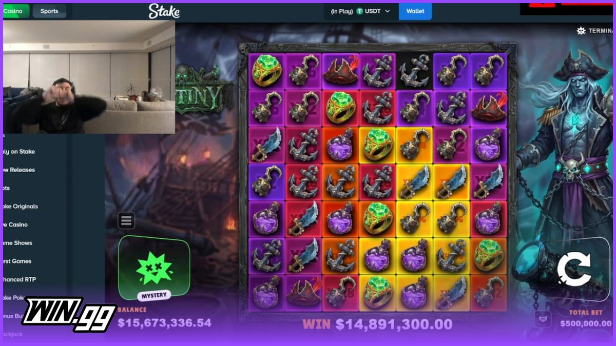 Trainwreckstv not believing how much his Mutiny slot win gave him