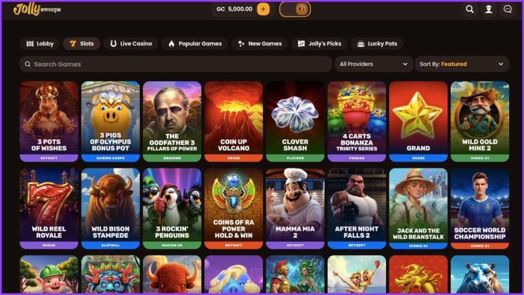 jolly sweeps sweepstakes slots
