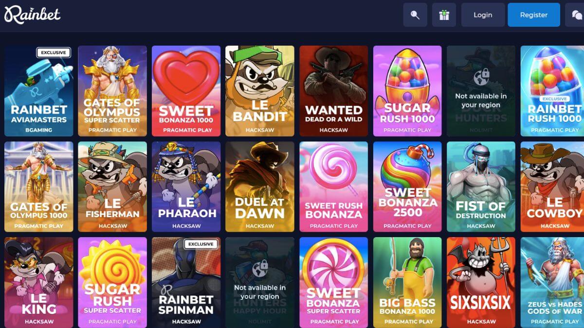 rainbet casino lobby